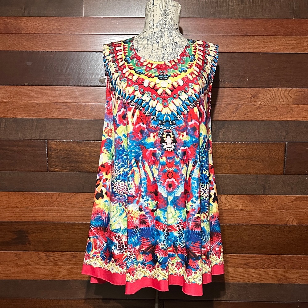 Vintage CW Classics Multicolor Floral Tunic/ Mini Dress
